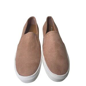 Womens Suede Sneakers Slip On Pink Rose Blush Twin Gore Size 6.5 u Universal Thr